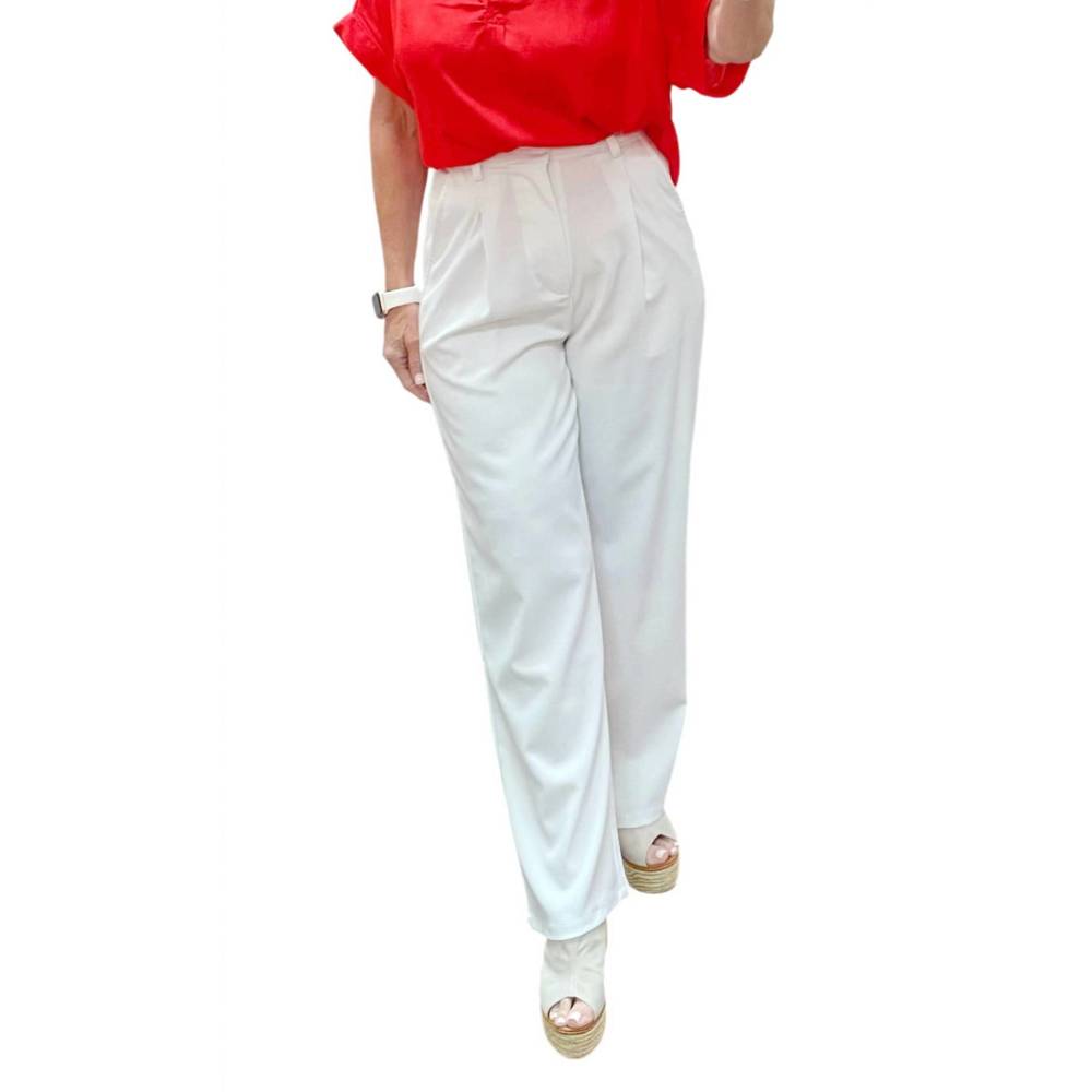 NEW SWEET HABIT bria wide leg pants in white
